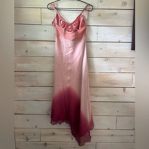 VTG Y2K Silk Pink Ombre Dress sz 2 - Picture 4 of 6
